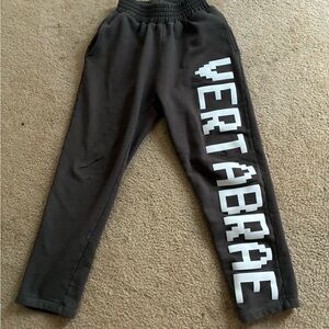 Gray Sweatpants with White Lettering